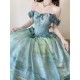 Cyans Qing Monet's Water Lilies Corset Top II Skirts and Sets(4 Colours/Full Payment Without Shipping)